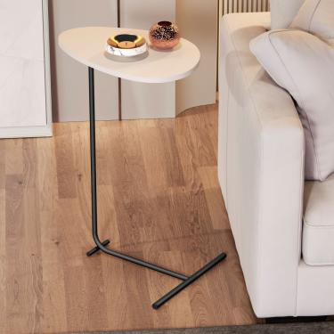 Imagem de Mesa de Apoio Orgânica Alamanda JB Móveis - Off White/Preto