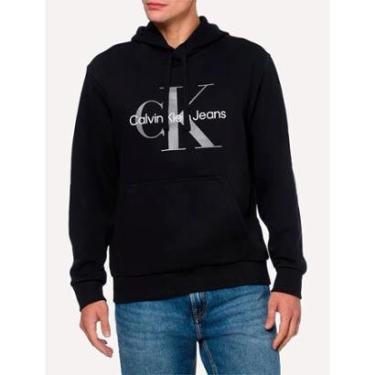 Imagem de Moletom Calvin Klein Jeans Masculino Hoodie Issue Monograma Preto-Masculino
