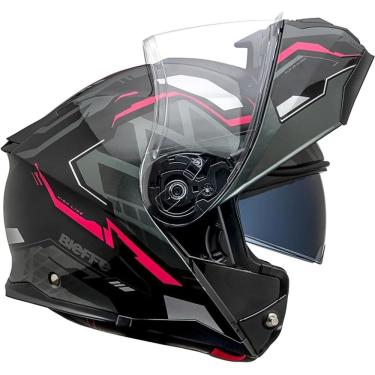 Imagem de Capacete Moto Escamoteavel  B-Dynamic Attractie Rosa ~ Bieffe