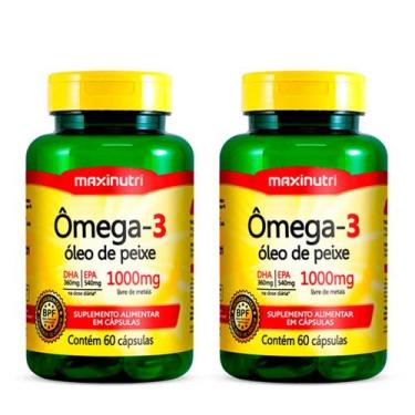 Imagem de Kit 02 Ômega3 Óleo de Peixe 60 Capsulas 1000mg Maxinutri