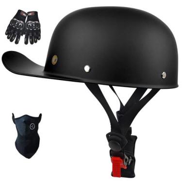 Imagem de Capacete Esportivo Sanhai DOT Vintage Aberto XL Preto Fosco