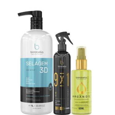 Imagem de Borabella Selagem 3D 1Litro + Fluido 300ml + Óleo Argan 60ml