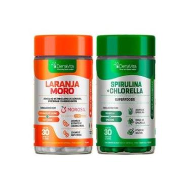 Imagem de Kit Extrato Laranja Moro com Picolinato de Cromo, Café Verde 3x1 e Spirulina com Chlore...