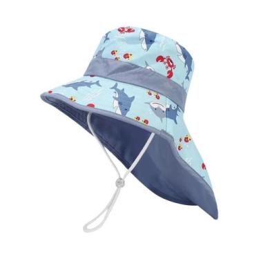 Imagem de Chapéu De Praia Infantil Com Aba Larga E Proteção UV Para Meninos E Me