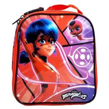 Imagem de Lancheira escolar infantil soft miraculous 22x20x8cm - dermiwil