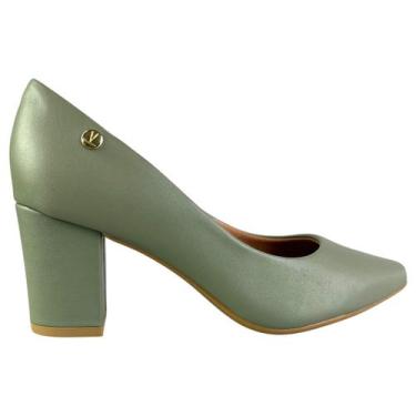 Imagem de Sapato Scarpin Feminino Vizzano Salto Alto Grosso, Verde, 37