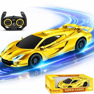 Imagem de Carrinho De Controle Remoto Bugatti Brinquedo Corrida Veloz Com Luz A 