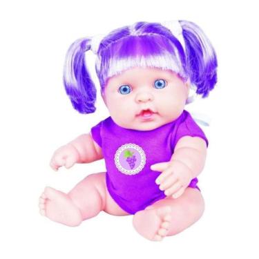 Imagem de Boneca Bella Fruta Baby 16Cm Uva Presente Brinquedo Menina 3022 Toyer 