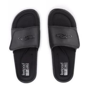 Imagem de Chinelo Olympikus Melbourne Slide, Preto, Branco, 39-40