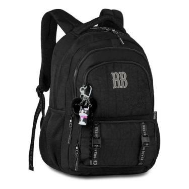 Imagem de Mochila Estojo Lancheira Rb Crinkle Meninas Matelassê Cor Rb27006 Pret