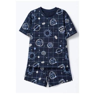 Imagem de Hering Kids Pijama Curto Box Estampado Azul, 16, Azul