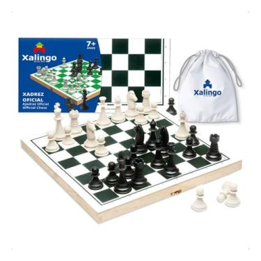 Imagem de Jogo De Xadrez Com Tabuleiro De Madeira Brinquedo Xalingo