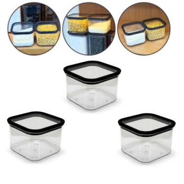 Imagem de Kit 3 Potes Tampa Hermético Organizador Geladeira 500ML - 123 Organize
