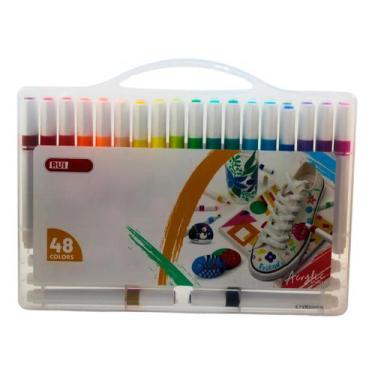 Imagem de Kit Canetinha 48 Cores Marcador De Tinta Acrílica RUI