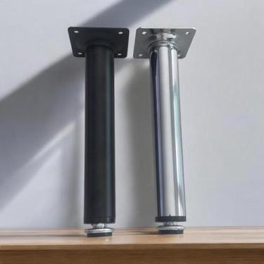 Imagem de Peças Pé De Metal 20cm Com Base Borracha Para Armário E Gabinete Resis