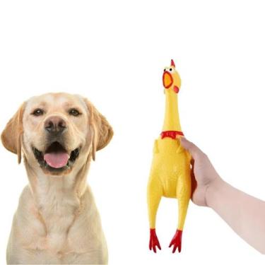 Imagem de Brinquedo Pet Cães Borracha Galinha Frango com Apito Tamanho:35cm - Oi
