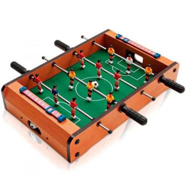 Imagem de Mesa Pebolim Totó C/ 02 Bolas Portátil- Jogo Futebol de Mesa - Ravi