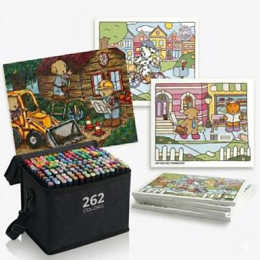 Imagem de Kit livro de Colorir Original Bobbie Goods com Canetinhas Touch 262 Co