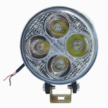 Imagem de Farol Auxiliar Milha Redondo 4 Leds Unidade - Serjão Motopeças