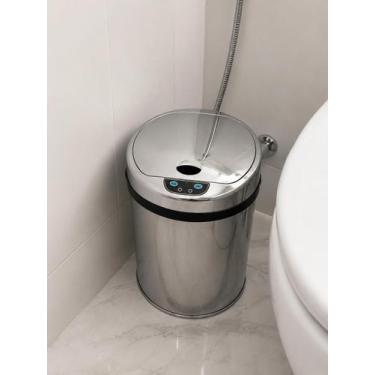Imagem de Lixeira Automática Inox 9 Litros Premium Sensor Banheiro Kzi - Kazalin