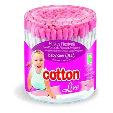Imagem de Hastes Flexíveis de Cotonete Rosa - 150 Unidades - Cotton Line