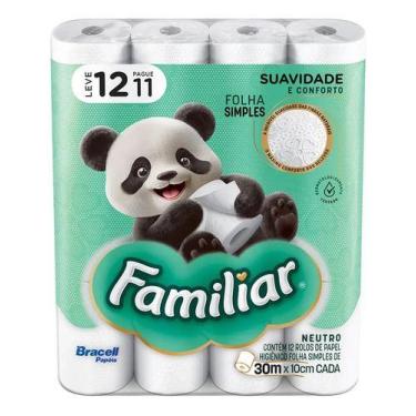 Imagem de Papel Higiênico Familiar 30m Com 12 Unidades Folhas Simples
