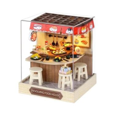 Imagem de Kit De Casa De Bonecas Em Madeira Com Luz LED DIY, Quebra-Cabeça 3D Pa