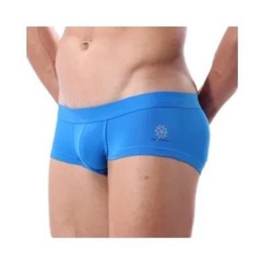Imagem de Cuecas Boxer Masculinas De Nylon De Cintura Baixa Em 4 Cores Confortáv