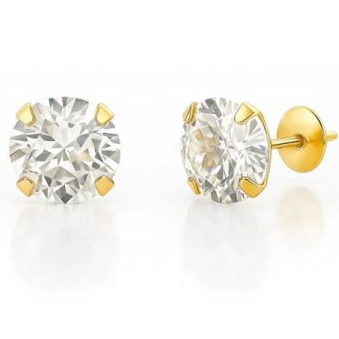 Imagem de Brinco Zircônia 3mm Ouro 18k (BR012BR) - Zello Joias