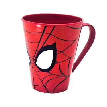 Imagem de Caneca Infantil de Plástico 360 ml Personagens Plasútil, Homem Aranha