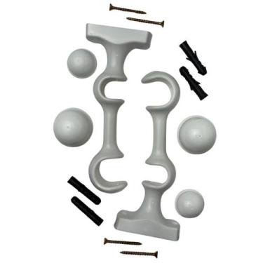Imagem de Par Suporte Duplo Reforçado Para Varão De Cortina 28mm E 19mm Com Pont