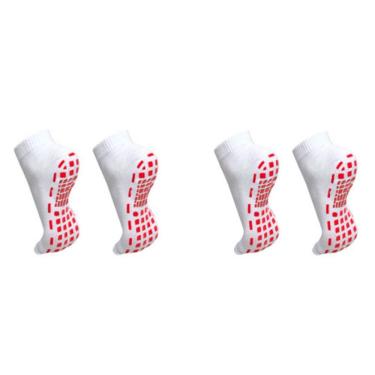 Imagem de Kit Meia Antiderrapante para Hidroginástica Pilates Yoga com 3 Pares Preto OEM Tamanhos 33 a 44