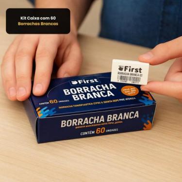 Imagem de Kit Caixa com 60 Borrachas Brancas - FIRST