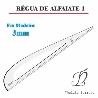 Imagem de RÉGUA DE ALFAIATE 1 madeira 3mm BRANCO THALITA COSTURA - FENIX