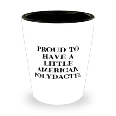 Imagem de Copo de shot para gatos de polidáctil americano motivacional, orgulhoso, presentes para amigos, presente de amigos, copo de cerâmica para gato de polidátil americano