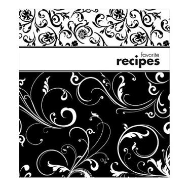 Imagem de Brownlow Gifts Fichário com protetores de página de plástico e cartões de receita, 20 x 23 cm, preto e branco