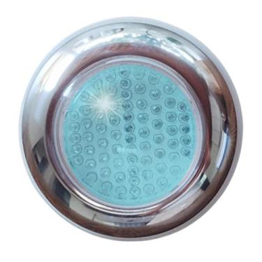 Imagem de Refletor LED 70 Pontos Inox Iluminação para Piscina Cor Azul - Brustec