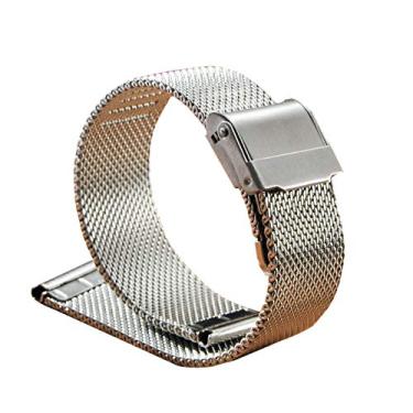 Imagem de Elonglin Pulseira Metal de Aço Inoxidável Unissex Pulseira Sólida Milanês para Relógios Substituição de Pulseira 17
