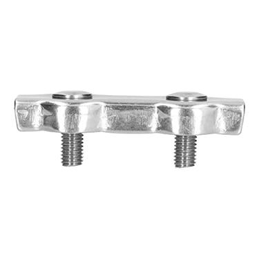 Imagem de Braçadeira de cabo de aço inoxidável, dispositivo de travamento clipes de cabo de aço duplex para equipamento pesado para antena nua para navio(10pcs M6)