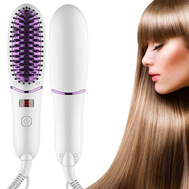 Imagem de ETERNITY Mini Hair Straightening Brush, Ionic Hair Straightening Brush with 5 Adjustable Temperatures, LED Display, Anti Static,Suitable gift for daughter or Girlfriend