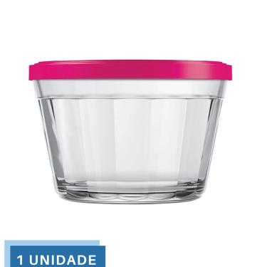 Imagem de 1 Tigela Vidro Americano Tampa Plastica Sortida 150ml Nadir
