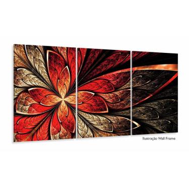 Imagem de Quadro Decorativo 120x60 Sala Quarto Flor Vermelha Design 1