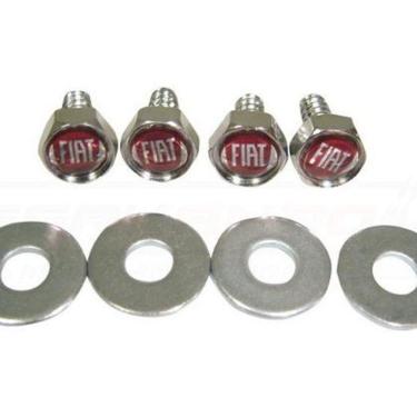 Imagem de Parafusos De Placa Emblema Vermelho Fiat Palio Uno Mobi Argo