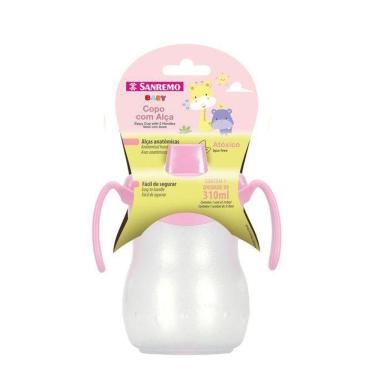 Imagem de Copo Plástico Infantil Sanremo Com Alça 310Ml Rosa