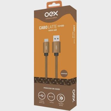 Imagem de Cabo Ristretto Micro USB em Couro oex CC300 1M Caramelo