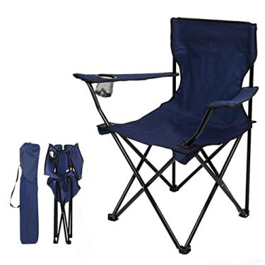 Imagem de Cadeira dobrável de acampamento de praia cadeira ultraleve mochila com suporte para copo e bolsa de transporte compacta para pesca ao ar livre acampamento churrasco viagem praia piquenique, azul 2,1,8 kg/4 lbs