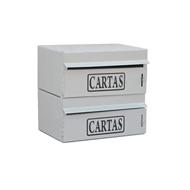 Imagem de Caixa Correio Condomínio Frontal Para Muro Cinza 2 Módulos