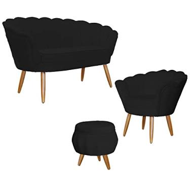 Imagem de Kit Pétala - Namoradeira, Poltrona e Puff Pétala Suede - Ds Estofados