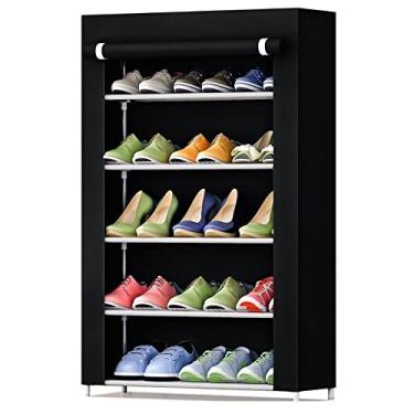Imagem de Sapateira Organizadora com 5 Prateleiras 15 Sapatos Calçados e Objetos (Preto)