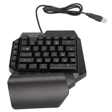 Imagem de Teclado mecânico com 39 teclas, teclado mecânico USB luminoso, design ergonômico, antiderrapante, à prova d'água, uma mão, para jogos